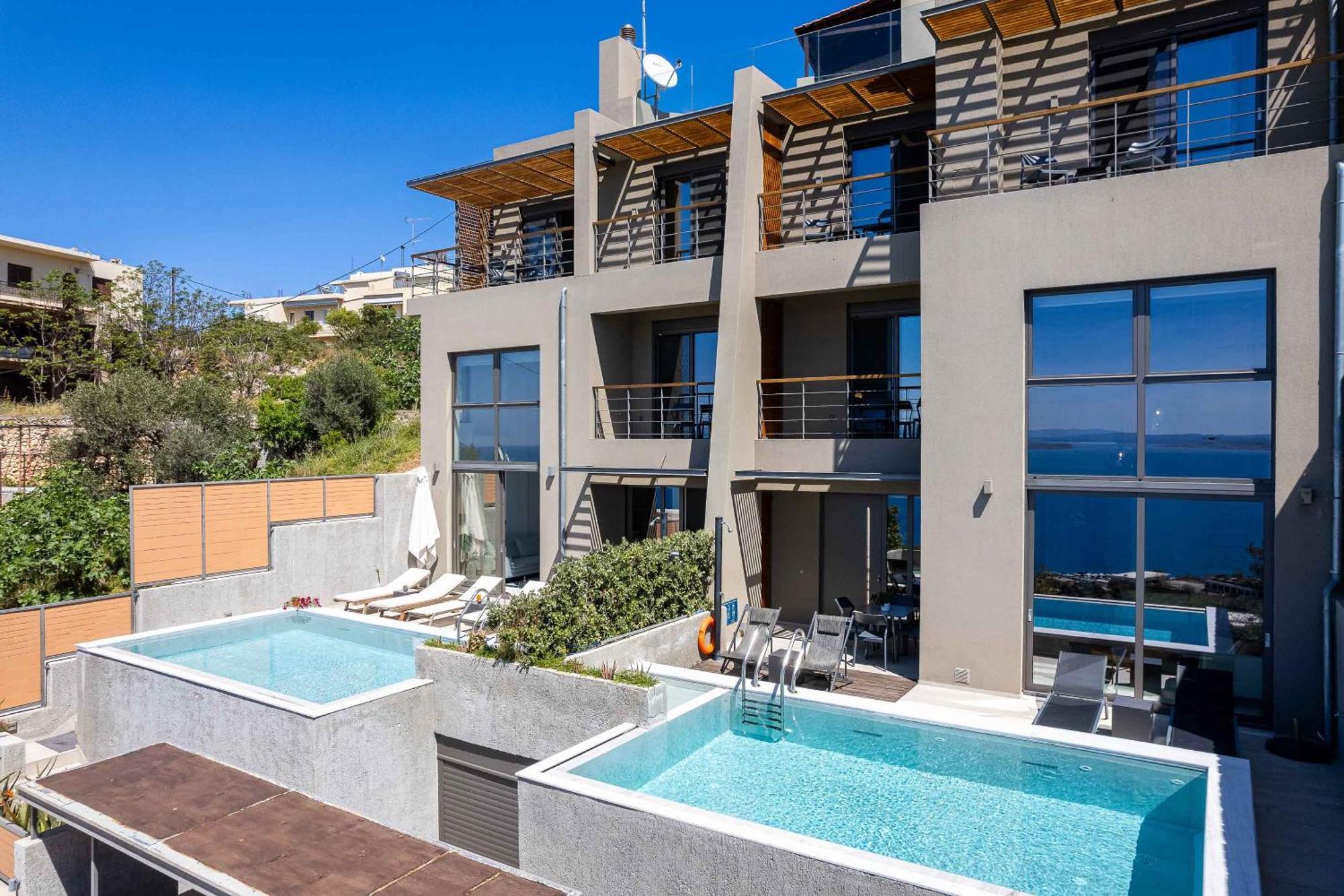 Omnia Luxury Villas - "Heated" Pools & Breathtaking Seaviews! La Canée Extérieur photo