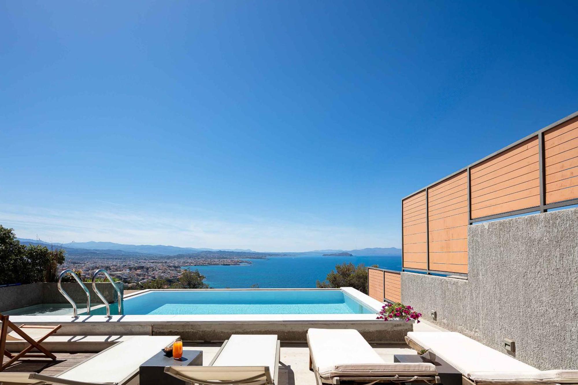 Omnia Luxury Villas - "Heated" Pools & Breathtaking Seaviews! La Canée Chambre photo